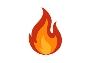 Stylized layered flame icon with warm colors on white background