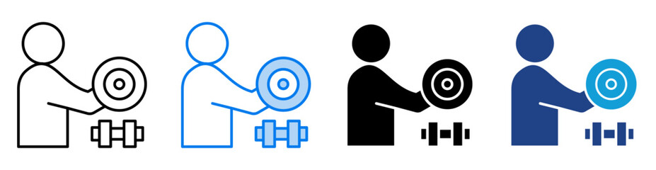 Gym icon set multiple style collection