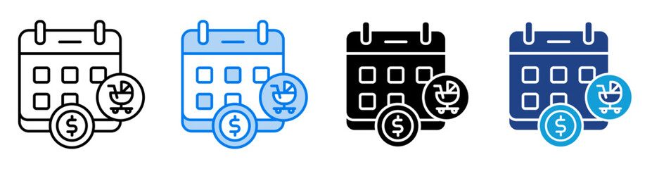 Paternity icon set multiple style collection