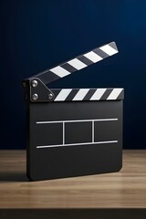 Obraz premium Cinematic Clapperboard on Wooden Table