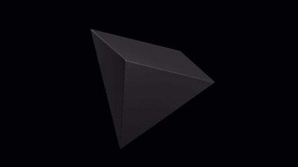 Abstract 3D Geometric Shape Rotating on Black Background. - Powered by Adobe