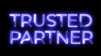Neon Typography Animation Trusted Partner