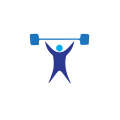 Abstract figure lifting weights