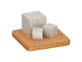 white cheese icon 3d illustration render