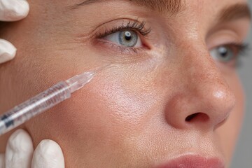 Rejuran syringe beside eye