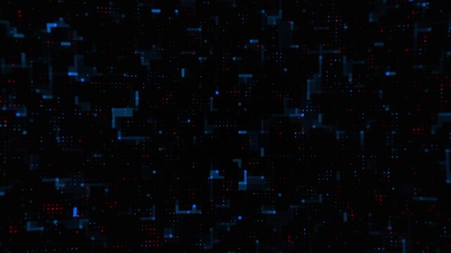 Glowing blue digital binary code background pattern
