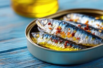 Tin of sardines in oil with spices  