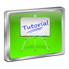 Tutorial Button - 3D illustration