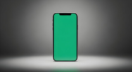 Smartphone with Clean Green Screen Display