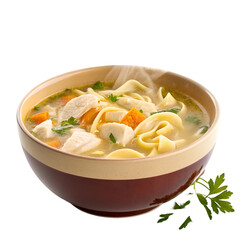 Chicken Noodle Soup in a bowl isolated on white background