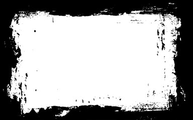 Black Old grunge frame on white background.