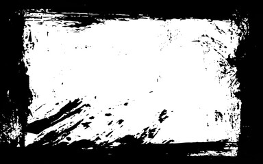 Dirty paintbrush grunge frame - Rectangle with black color
