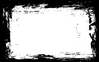 Black painted frame on white paper background - image. 