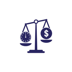 Time versus Money balance showing value and investment, illustrating resource allocation and financial planning for business success and growth
