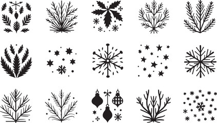Holiday Snowflake Mandala Set | Intricate Winter Patterns & Christmas Elements