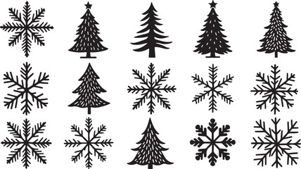 Holiday Snowflake Mandala Set | Intricate Winter Patterns & Christmas Elements