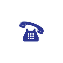 Classic rotary telephone in vibrant blue for retro tech designs or vintage communication themes, perfect for adding a touch of nostalgia to any project