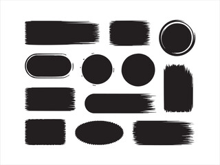 Black Brush Stroke Shapes Set – Abstract Vector Design