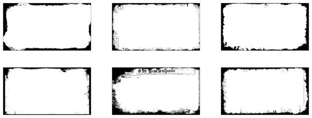 Grunge frame set. Vector border set and design element. Decorative dividers, borders, and frames.