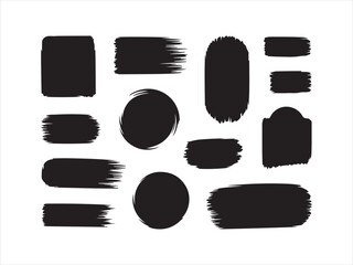 Black Brush Stroke Shapes Collection – Abstract Silhouette Icons