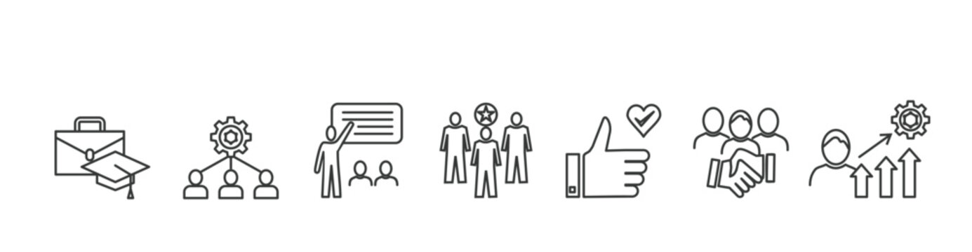 Trainee banner icon vector illustration concept for icon of intern, apprentice, training, mentor, support, cooperation, and improve