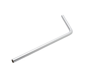 Obraz premium A metal L-shaped hex key tool with a long arm and a short arm designed for tightening or loosening hex screws and bolts