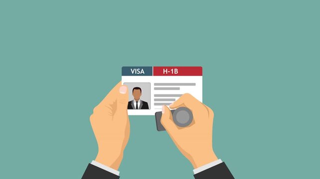 work visa card approved video animation concept