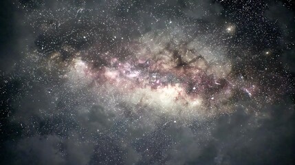 Vast Milky Way Galaxy Stellar Cloud Night Sky with Bright Stars and Dark Nebulae