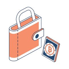 Cryptocurrency Wallet and Bitcoin Physical Coin Digital Currency Storage Solution Blockchain Technology