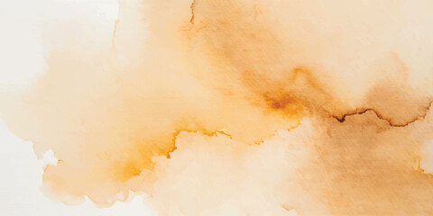 Antique brown parchment texture with vintage yellowed grunge paper background and abstract watercolor design