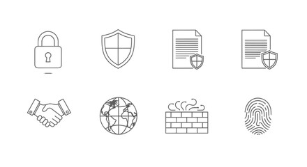 Security and Protection Icons Internet Safety, Data Security, and Cyber Security Vector Icons