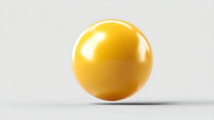 Golden Sphere Reflective Metallic Ball on Light Gray Background