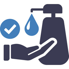 Hygiene Concept Hand Washing Icon With Soap Dispenser And Water Drop And Check Mark On Transparent Background