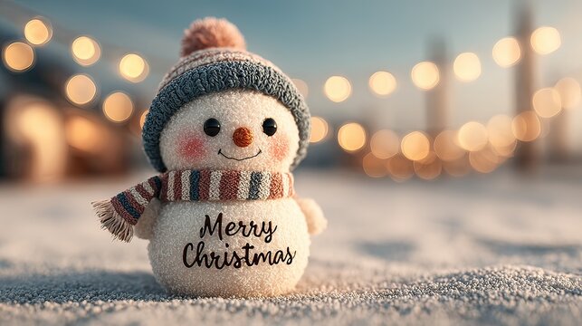 snowman on the background of snow