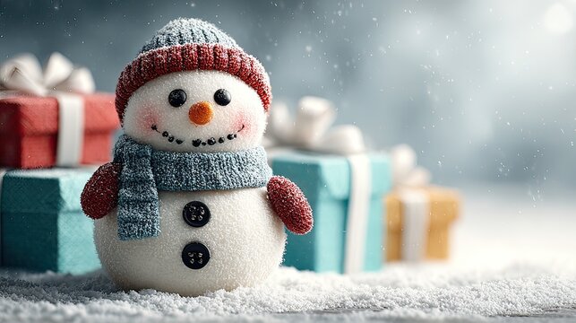 snowman and christmas tree