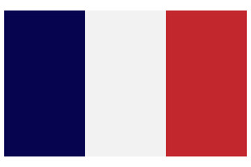 Flag of France. Flag icon in standard colour and size. Rectangular France flag. France flag in round and heart shapes. Vector illustrator.