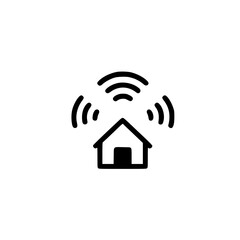 Vector house icon combined with wifi signal design showing smart home technology and connectivity