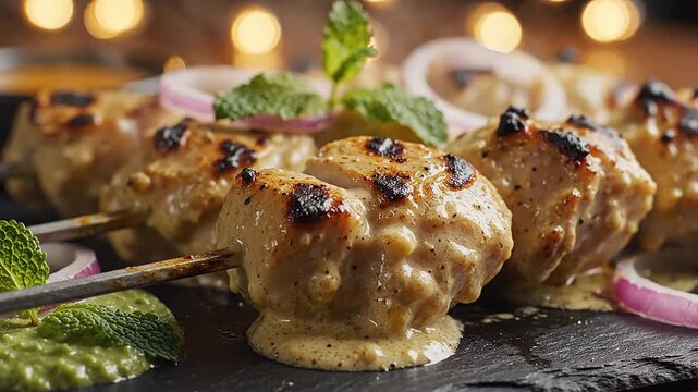 Juicy malai tikka with char marks