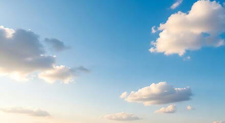 Blue sky with fluffy white clouds