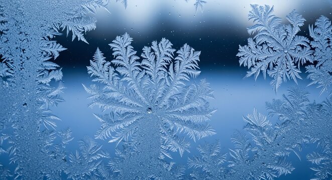 Frost patterns on windowpane - Powered by Adobe