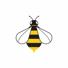 Stylized Bee Illustration with Black and Yellow Stripes.