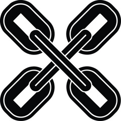 Chain cross raster icon with flat style and transparent background