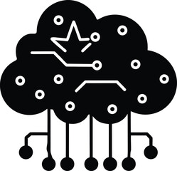 Abstract digital cloud with circuit board connections vector design illustration