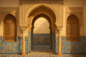 detail of the alhambra granada spain