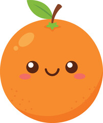 Cute Smiling Orange Fruit Character Cartoon 