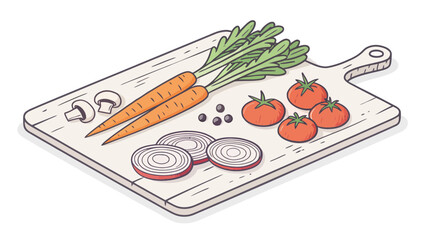 Fresh organic vegetables on wooden cutting board, ideal for healthy cooking recipes and nutritional content, emphasizing farm to table and vegetarian options