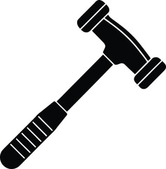 A single hammer displayed on a transparent background for various uses