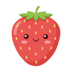 Obraz premium Cute Smiling Strawberry Cartoon Character