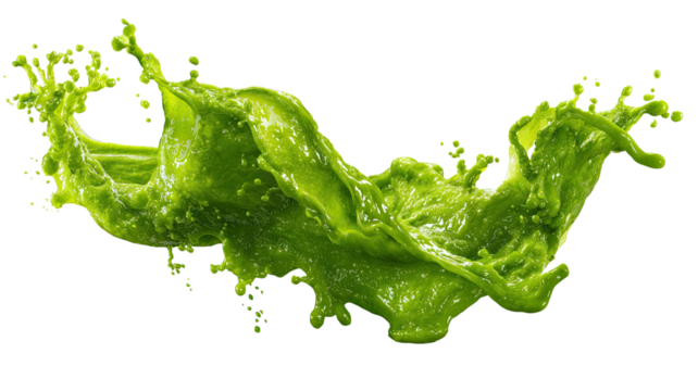 green paint splashes isolated on a white background