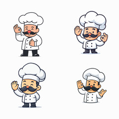 Cute Cartoon Chef Characters | Culinary Mascot Illustration Set